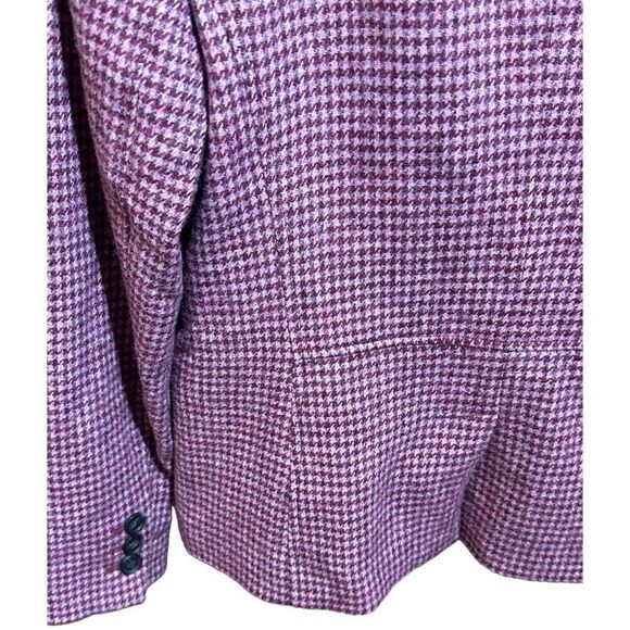 Women's Talbots Multi Color Houndstooth Blazer Riding Jacket Wool Career classic - Picture 6 of 10